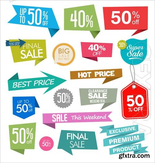 Vector price tag modern colorful collection