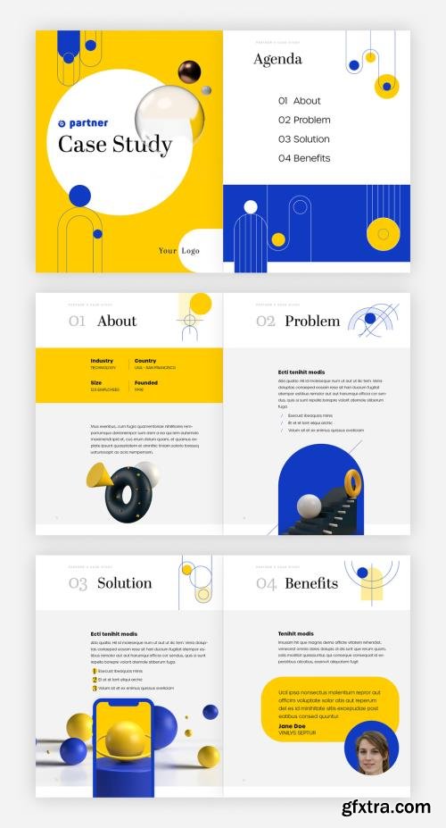 Illustrated Yellow and Blue Case Study 532565007