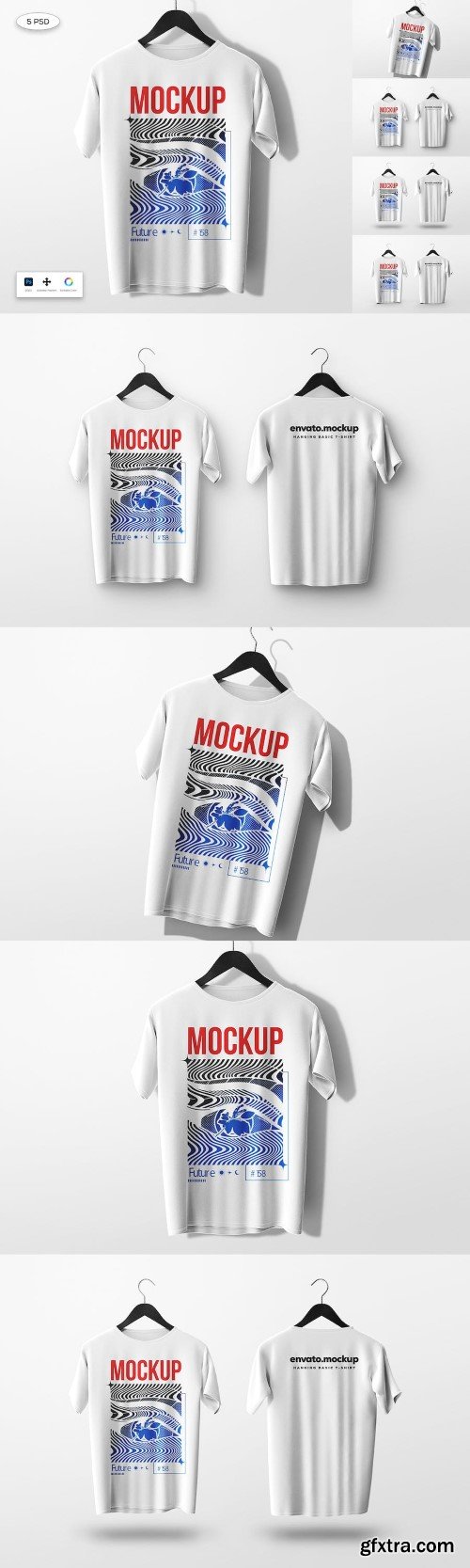 Hanging Basic T-Shirt Mockup