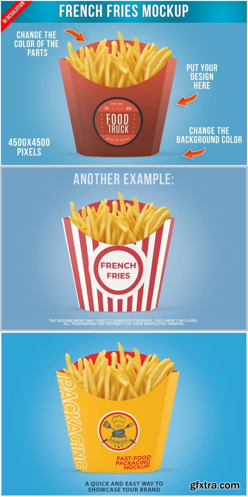 French Fries Packaging Mockup