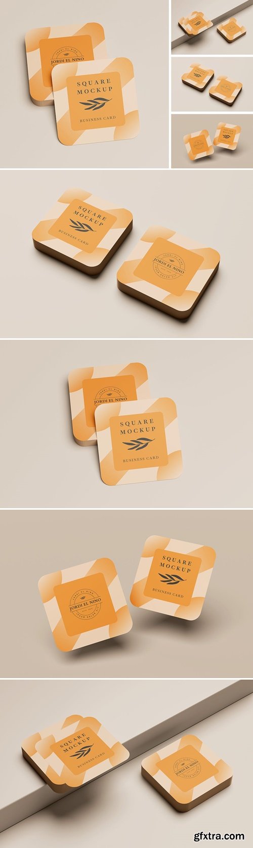 Square Business Card Mockup 6Y4E7WQ