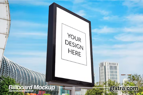 Side View Vertical Billboard Mockup