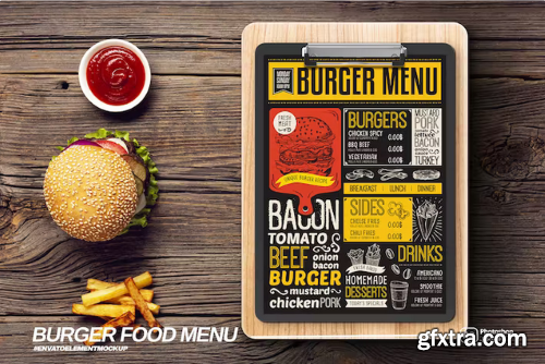 Burger Food Menu Mockup v1