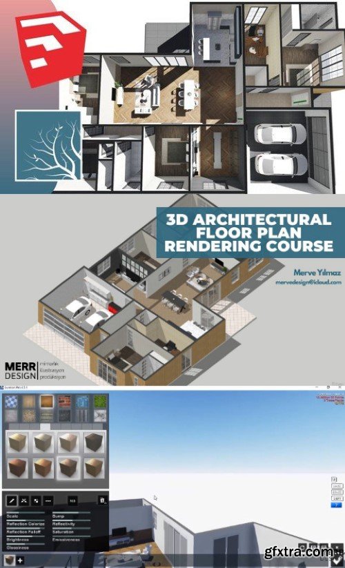 3D Architectural Floor Plan Rendering With Sketchup Lumion