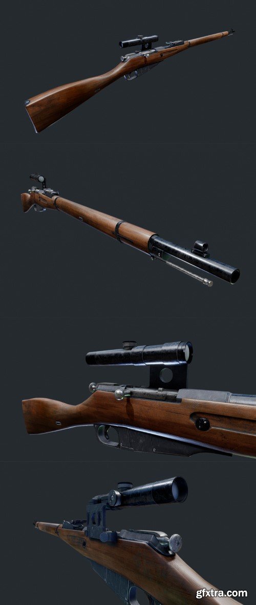 Mosin Nagant (WW2 USSR Sniper rifle) 3D model