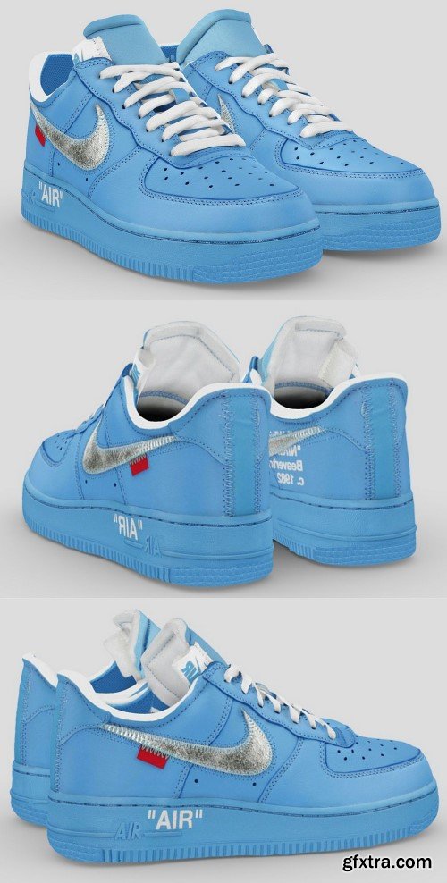 OFF-WHITE x Nike Air Force 1 one sneaker 3D Model