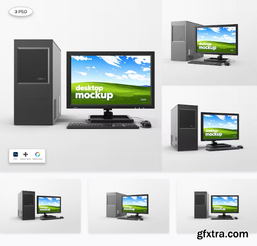 Desktop Computer Set Mockup