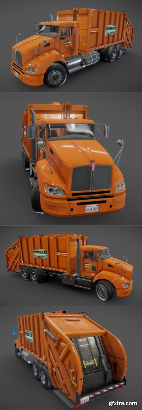 Industrial garbage truck 3D Model