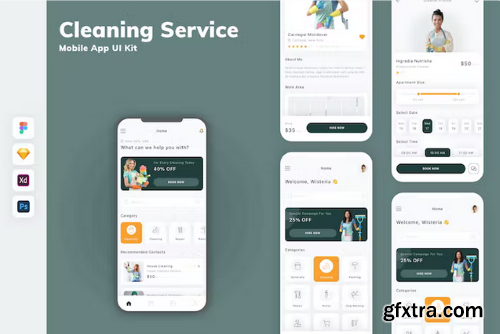 Cleaning Service Mobile App UI Kit