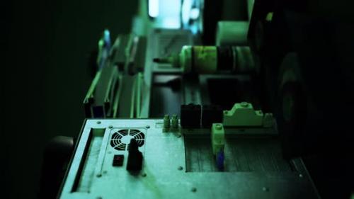 Videohive - Vertical of Old Computers From the 80s in an Abandoned Computing Center - 43263922 - 43263922