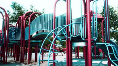 Videohive - Empty Colorful Children Playground Set in Park - 43264146 - 43264146