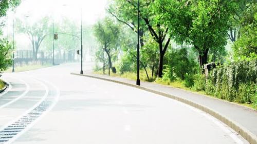 Videohive - Empty Asphalt Road and Beautiful View of Cityscape on Sunny Day - 43264173 - 43264173