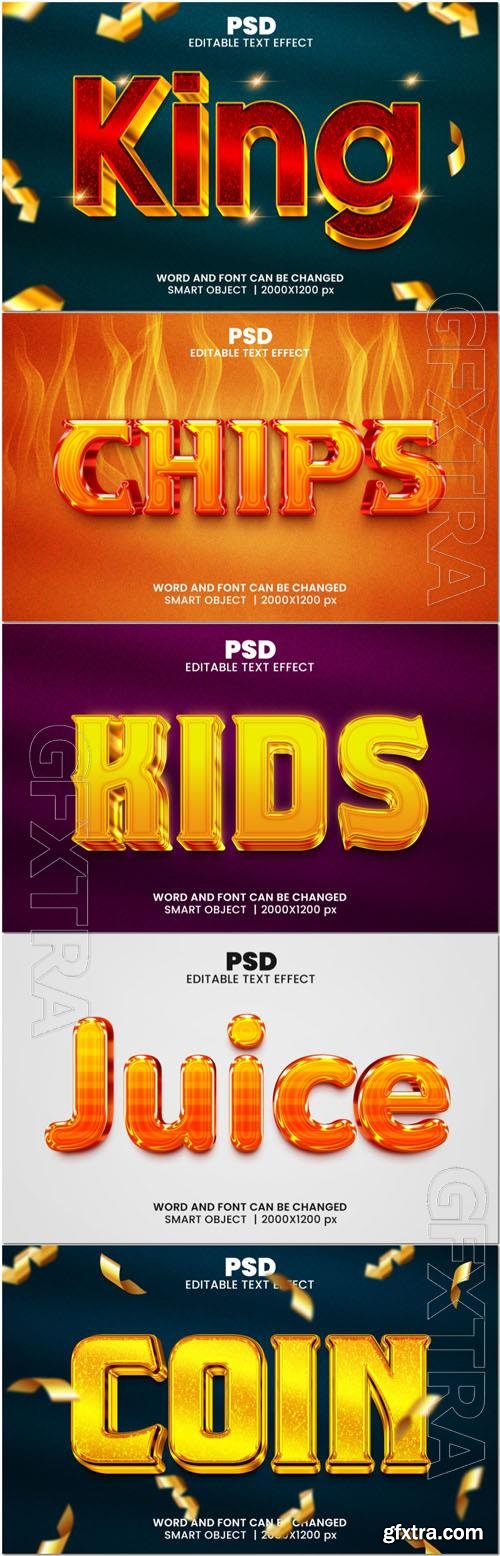 Psd style text effect editable set vol 128