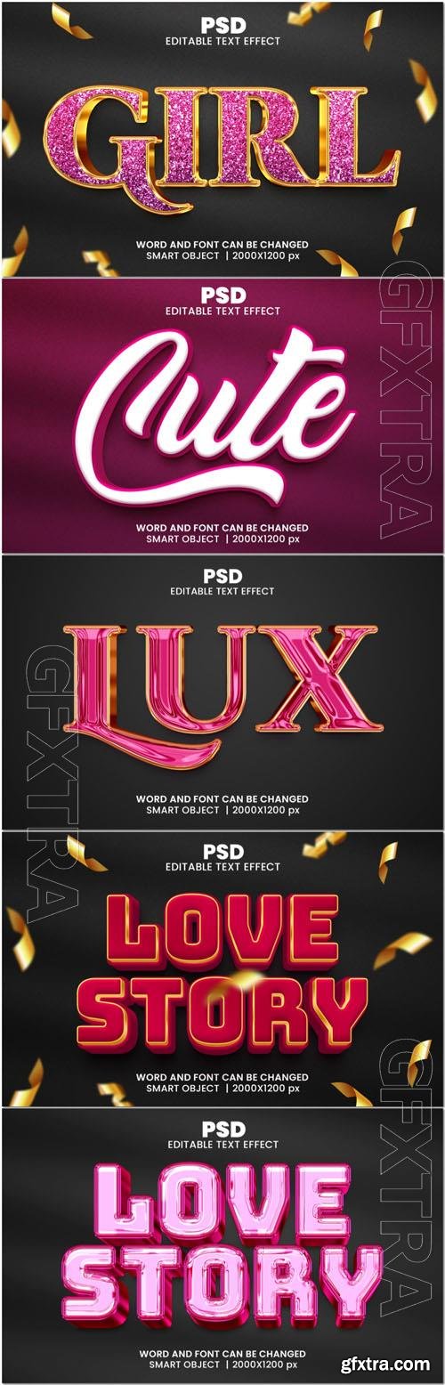 Psd style text effect editable set vol 130