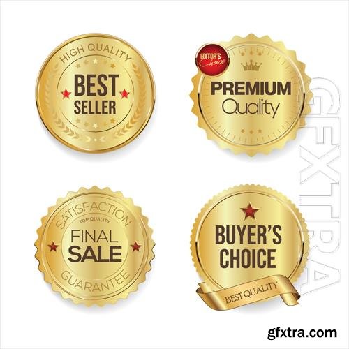 Vector luxury premium golden badges and labels