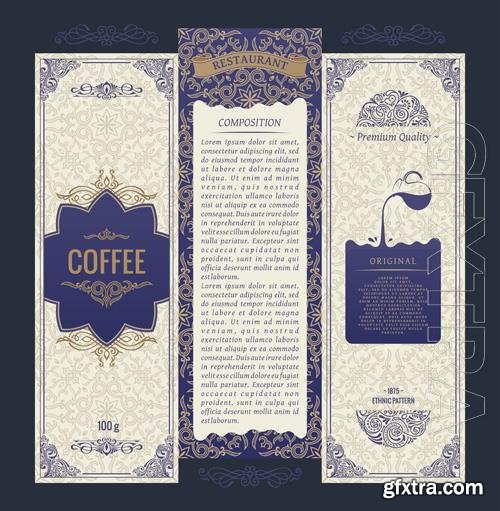 Vector vertical banners set of design vintage labels frames packaging product