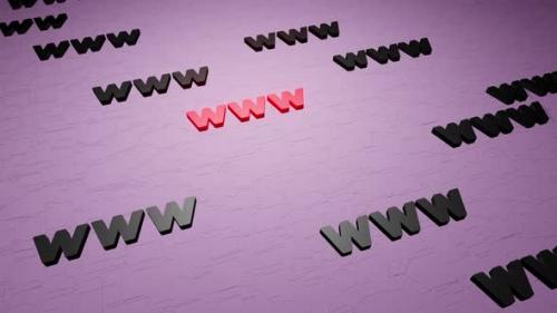 Videohive - WWW symbols sign on purple background 3d render. Hypertext transfer protocol secure web 3 - 43189807 - 43189807