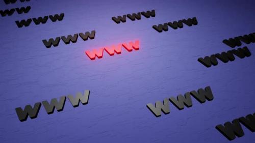 Videohive - WWW symbols sign on blue background 3d render. Hypertext transfer protocol secure web 3 - 43189808 - 43189808