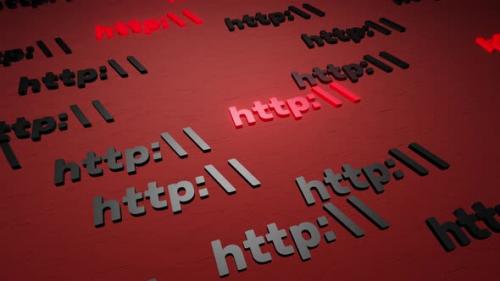 Videohive - Http symbol sign on red background 3d render. Hypertext transfer protocol secure web 3 - 43189813 - 43189813