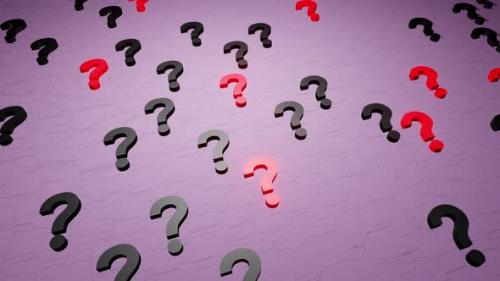 Videohive - Question marks symbols icon purple background 3d render. Digital cyberspace questions, symbol, ask - 43189815 - 43189815