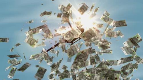 Videohive - Polish Zloty PLN 100 banknotes helicopter money dropping - 43195005 - 43195005