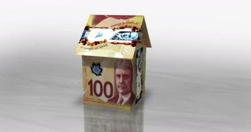 Videohive - Canada Canadian dollar 100 CAD money banknotes paper house on the table - 43195302 - 43195302