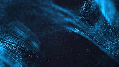 Videohive - Blue abstract geometric plexus on black background with lines and dot movement, - 43204424 - 43204424