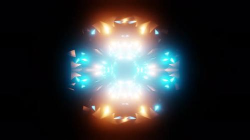 Videohive - tunnel with orange blue flashes and glowing lights vj loop - 43205062 - 43205062