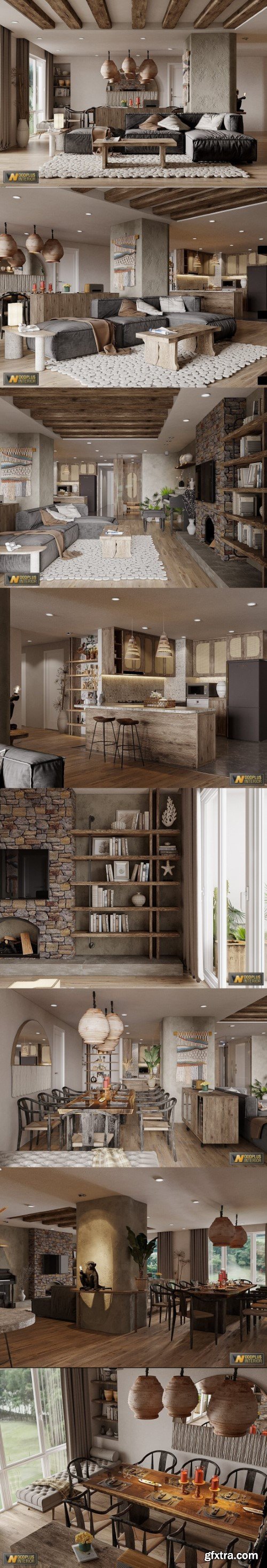 Interior Kitchen – Livingroom Scene By Dung Dac