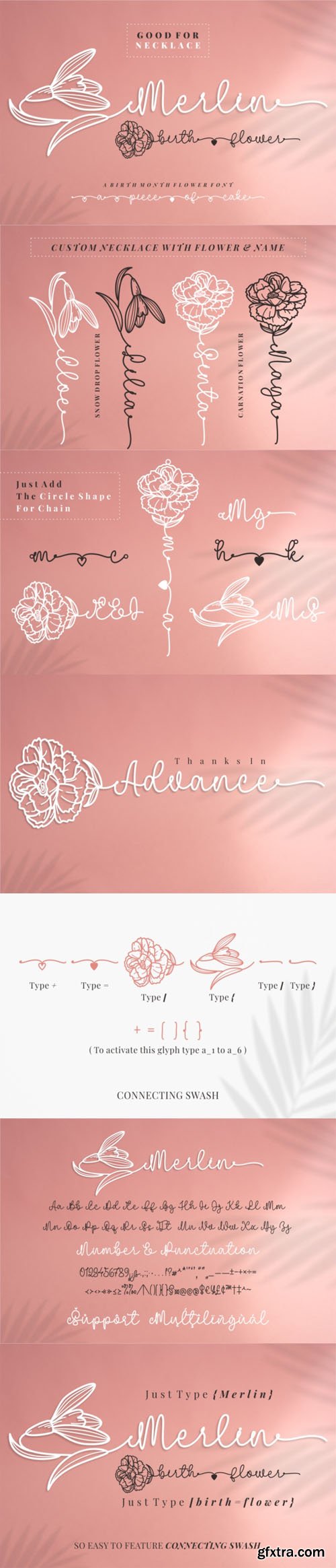 Merlin Birth Flower - Magical Script Font