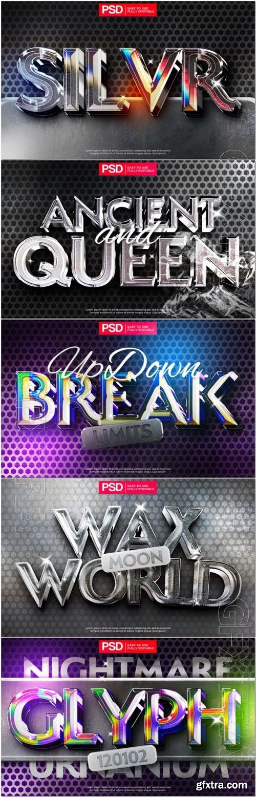 Psd style text effect editable set vol 136