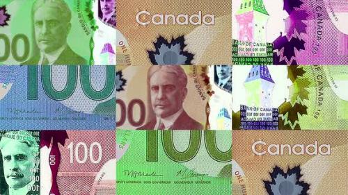 Videohive - Canada Canadian dollar 100 CAD banknotes abstract color mosaic pattern - 43178129 - 43178129