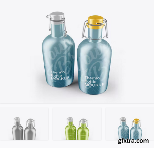 Metallic Thermo Bottle Mockup