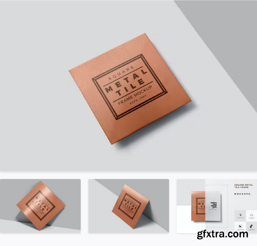 Square Metal Tile Printing Mockups