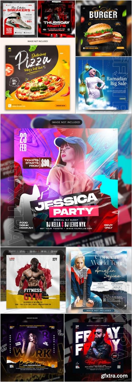 Flyer social media post, psd banner set vol 56