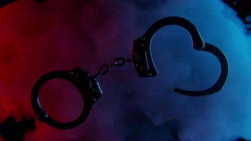 Videohive - Handcuffs On Smoke Background - 43180388 - 43180388