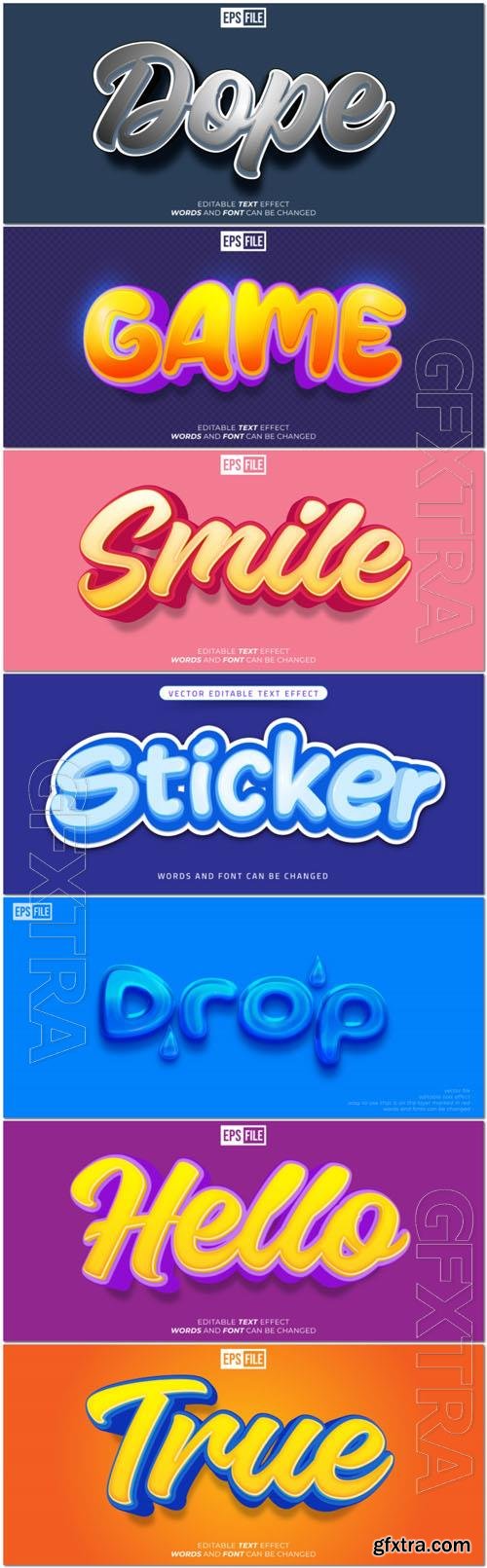 Vector 3d text editable, text effect font vol 31