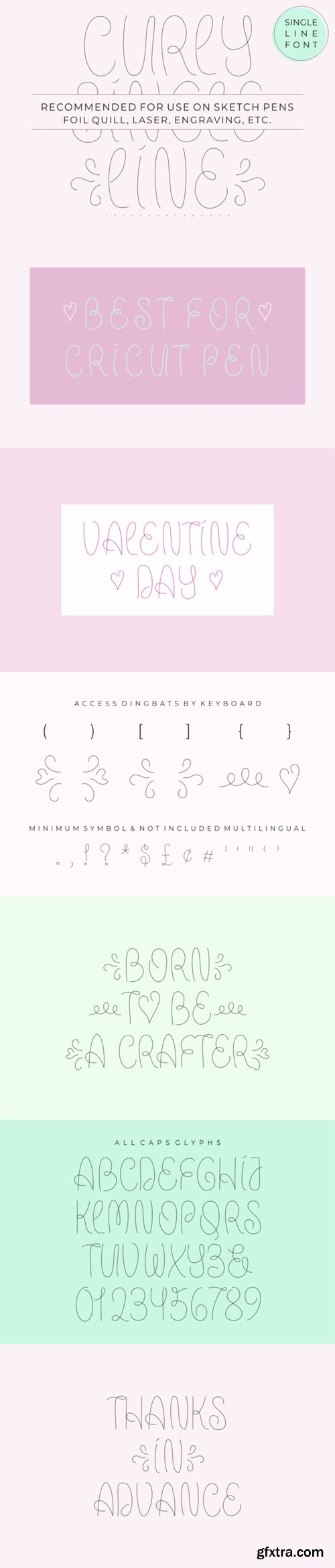 Curly Single Line Font