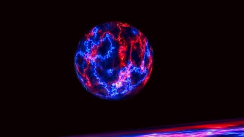Videohive - The Planet of Electric Storms in Space | 4K - 43180492 - 43180492
