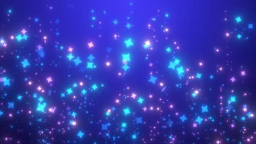 Videohive - Abstract blue and purple bright glowing stars glamorous festive sparkling energy magical particles - 43181323 - 43181323