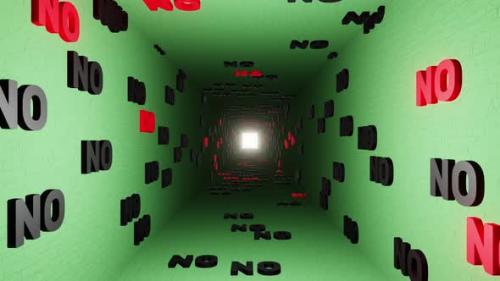 Videohive - No symbol or nope marks in green tunnel background 3d render. Say no or dont like pattern - 43189766 - 43189766