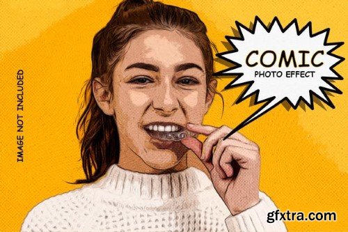 Comic vectorized cartoon photo effect