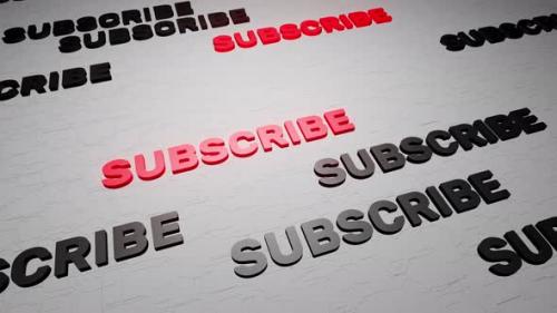 Videohive - Subscribe button text on white background 3d render. Subscribe to this channel. Social network - 43189802 - 43189802