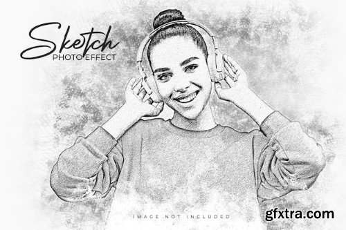 Pencil hand drawing sketch photo effect