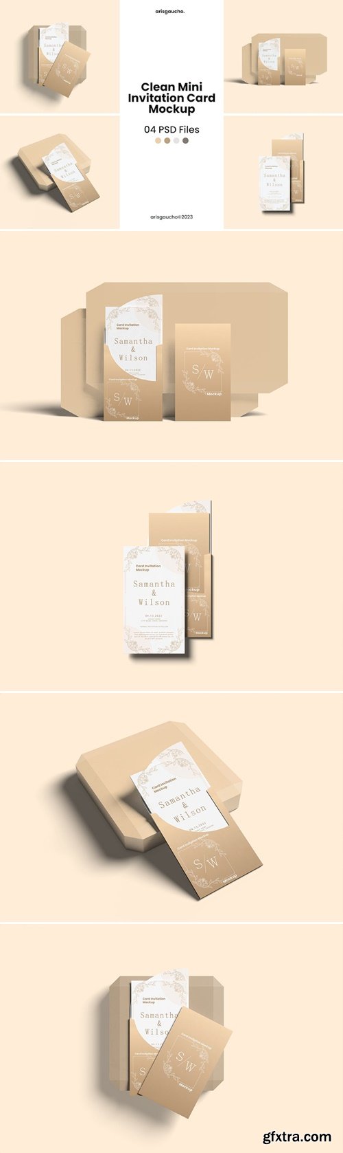 Clean Mini Invitation Card Mockup XE4FLRH