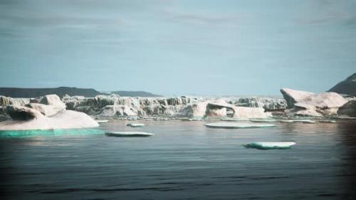 Videohive - Arctic Nature Landscape with Icebergs in Greenland Icefjord - 43212081 - 43212081