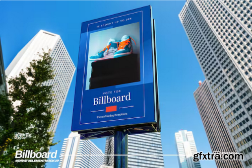 Street Advertising Vertical Billboard Mockups