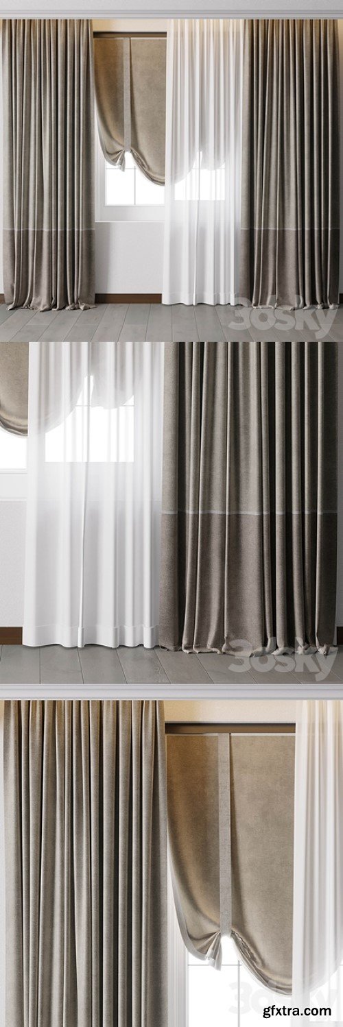 Hadi Curtain With Roman Blind 68