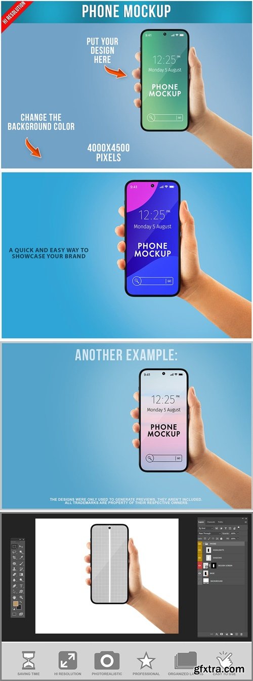 Phone Mockup in a Hand Template 98XACVC