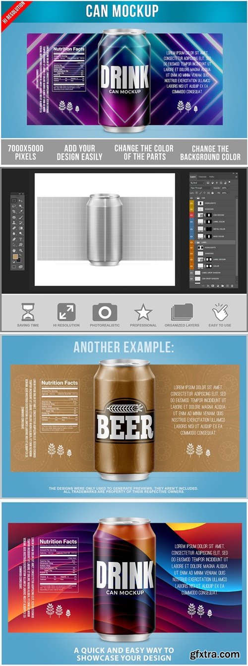 Can Mockup 350 ml Template R8PWPGC